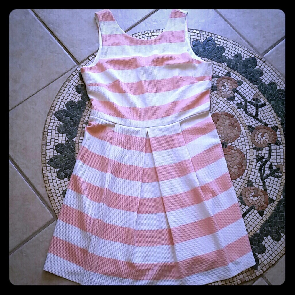 NWT Coral and Cream Striped Dress